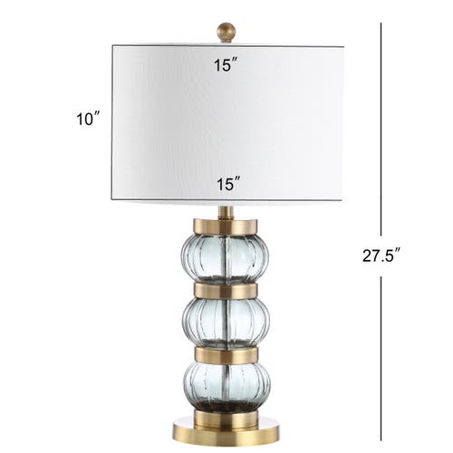 Jonathan Y Linna 27.5" Glass/metal Table Lamp, Smoked Gray/brass Gold In Smoked Gray/brass Gold
