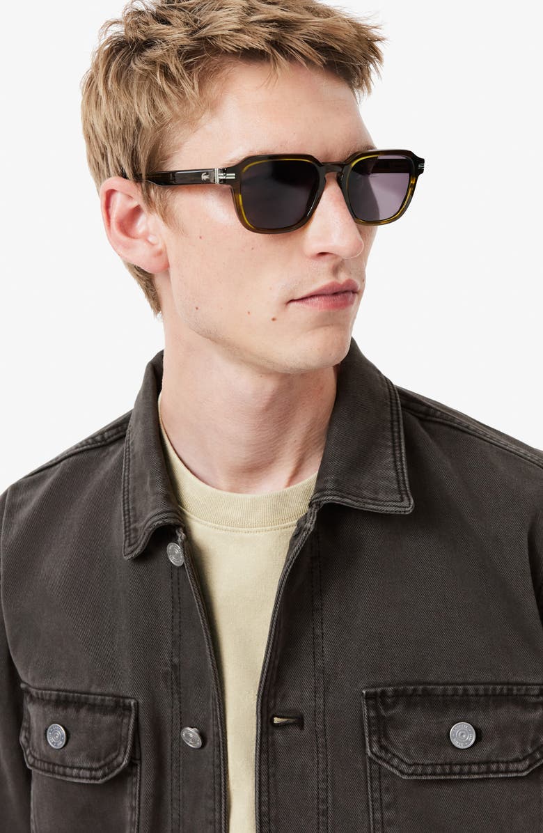 Lacoste Oversize Cotton Denim Button-Up Overshirt, Alternate, color, 