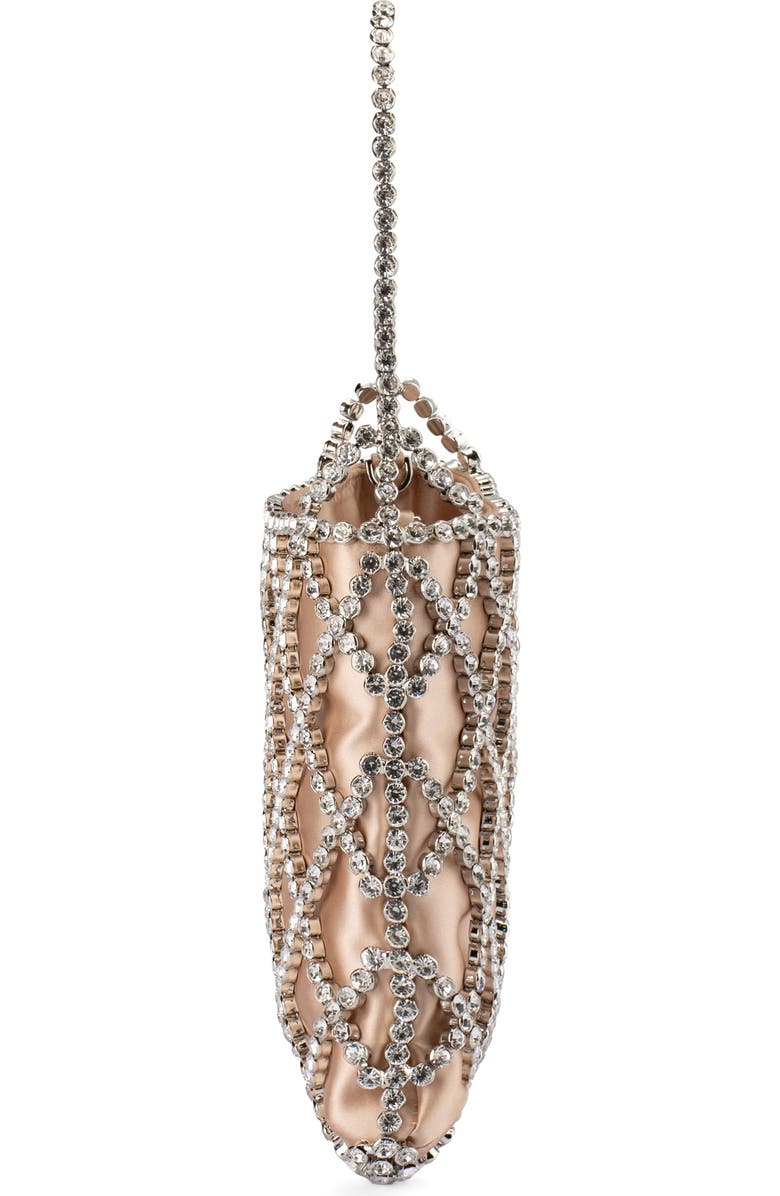 Olga Berg Kit Crystal Cage Top Handle Bag, Alternate, color, Natural