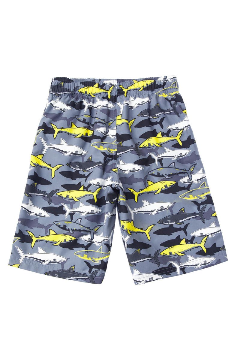 Rokka&Rolla Kid's Swim Trunks with Mesh Lining and UPF 50+, Alternate, color, Shark Fin