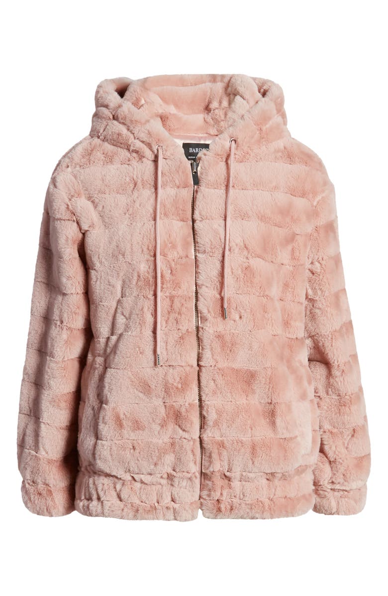 Bardot Hooded Faux Fur Jacket, Alternate, color, 