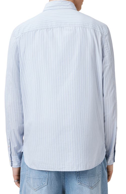 Allsaints Relaxed Fit Button Front Shirt In Willow Blue