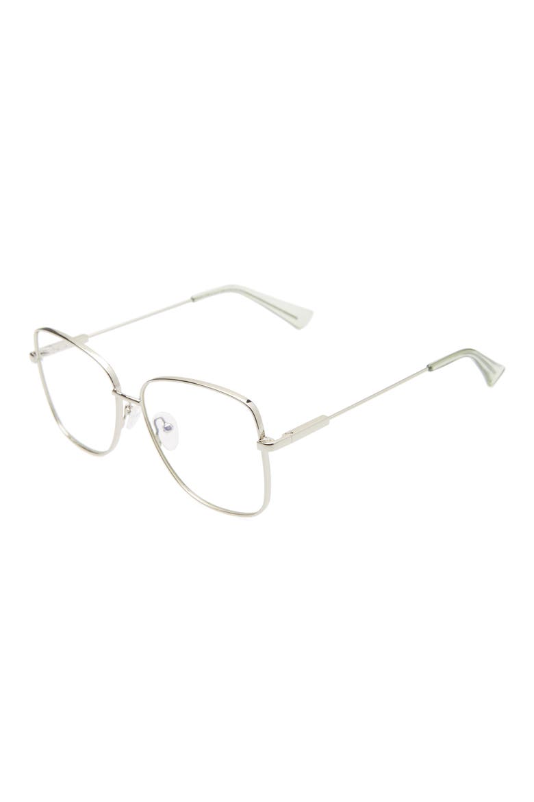 LOL Eaters 57mm Blue Light Blocking Reading Glasses, Alternate, color, SILVER