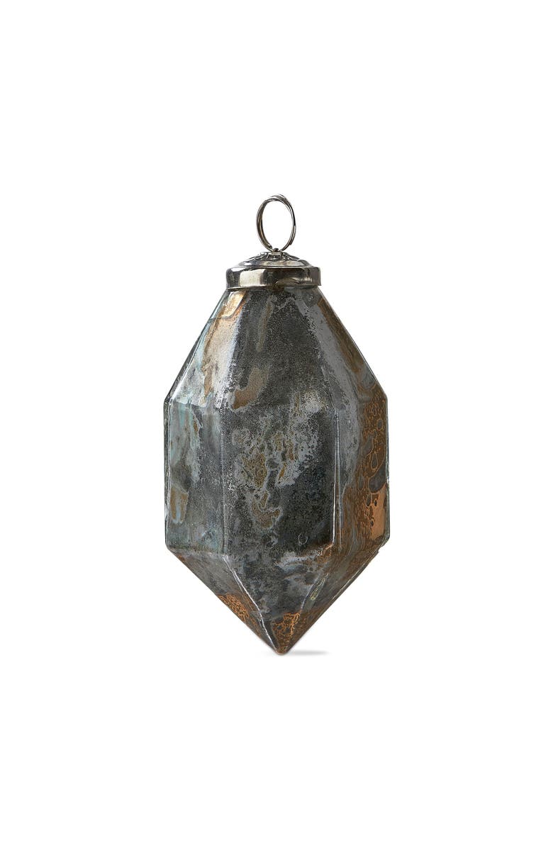 tag Lustrous Yellow Faceted Glass Ornament for Christmas Tree, Main, color, Yellow