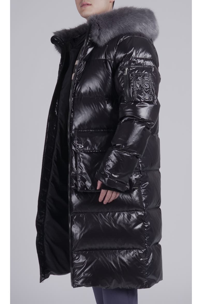 Audet Mens Long Hooded Down Parka, Alternate, color, Black