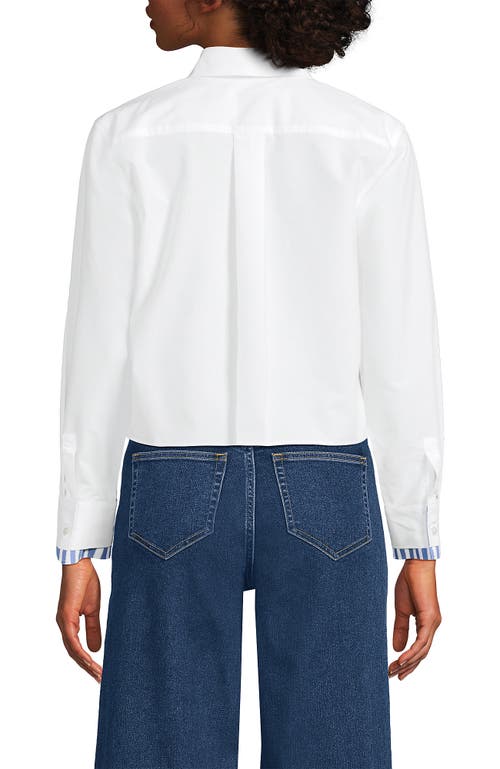 Lands' End Easy Care Shirt With Removable Bow In White