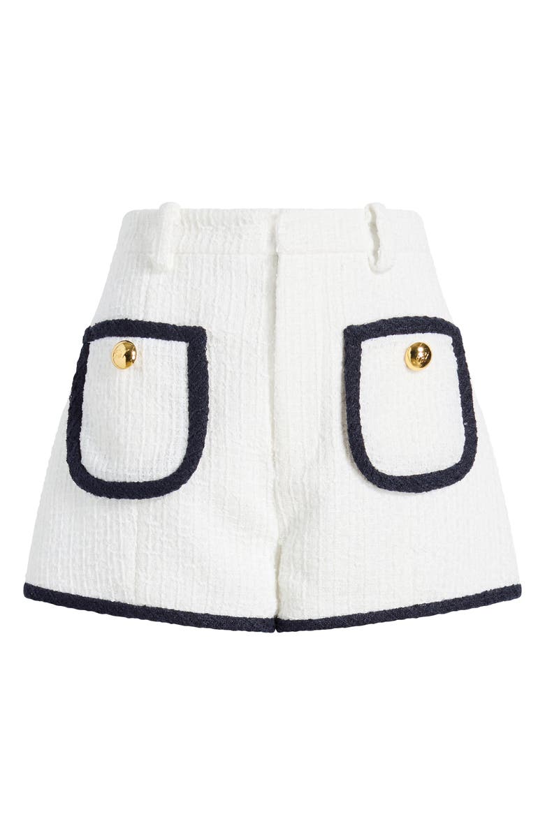 Cinq à Sept Contrast Auden Shorts, Alternate, color, White/ Navy