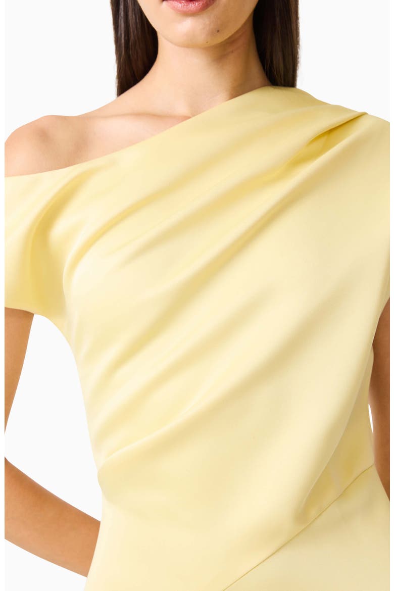 Marissa One-Shoulder Asymmetric Hem Duchess Satin Gown, Alternate, color, LEMON YELLOW