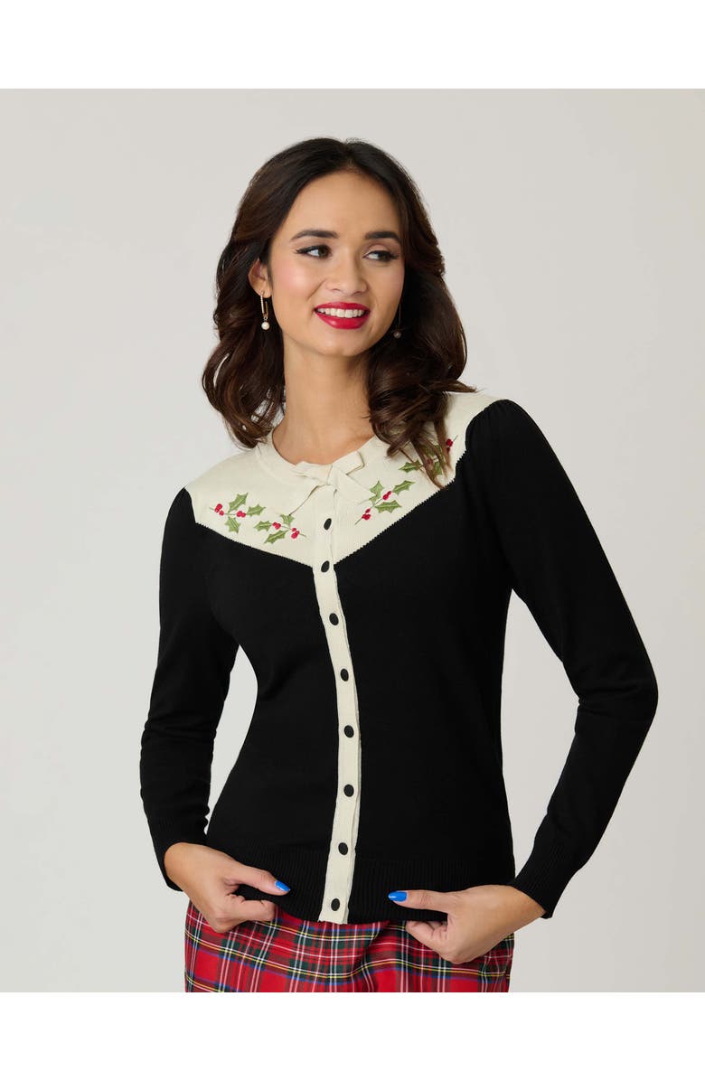 Smak Parlour 1960s Long Sleeve Cardigan, Alternate, color, Black