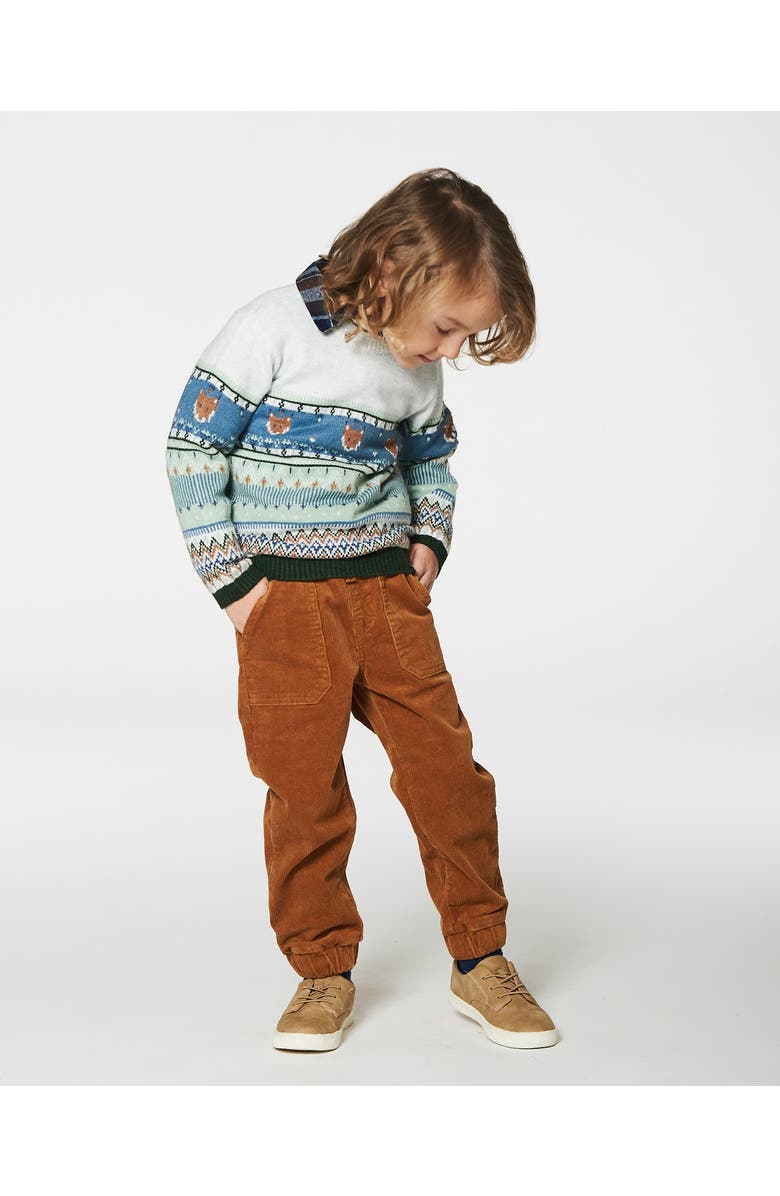 Deux par Deux Little Boy's Stretch Corduroy Jogger Pants Caramel Brown, Alternate, color, 