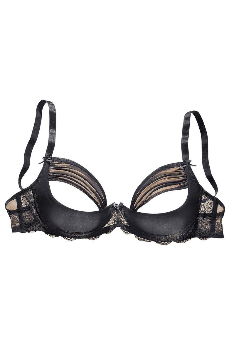 Sexy Mesh Shelf Bra, Alternate, color, Black