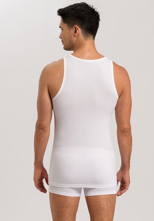 Hanro Cotton Superior Fitted Cotton Tank Top In White