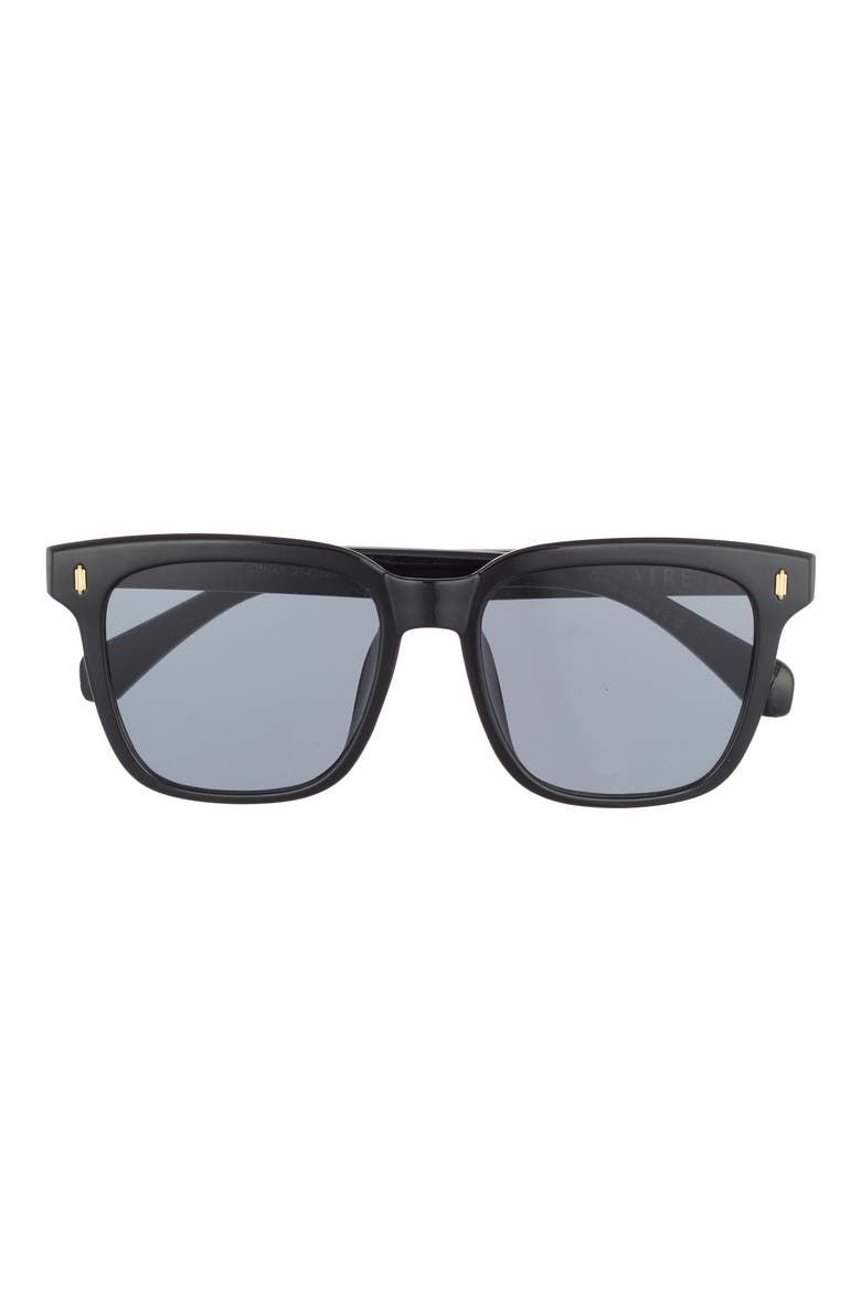 Luna 54mm Square Sunglasses, Main, color, BLACK / SMOKE MONO