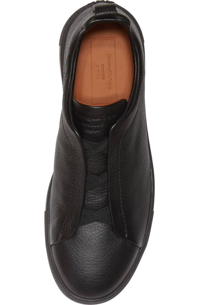 ZEGNA Triple Stitch Deerskin Leather Slip-On Sneaker, Alternate, color,