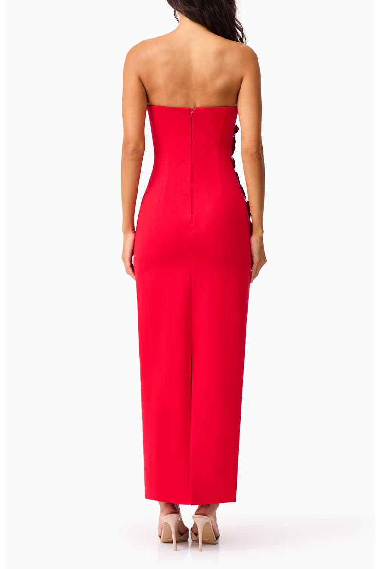 Yasmine Strapless Embellished Ponté Gown, Alternate, color, RED