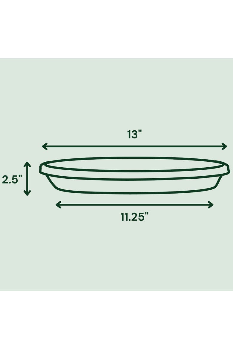 Terra 13 Inch Resin Saucer, Charcoal Gray, Round Flower Pot Tray, Alternate, color, Gray