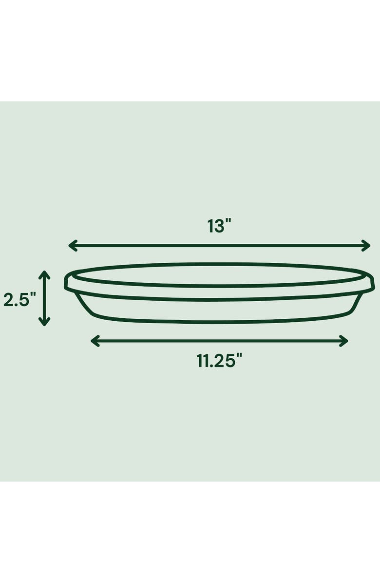 Bloem Terra 13 Inch Resin Saucer, Charcoal Gray, Round Flower Pot Tray, Alternate, color, Gray