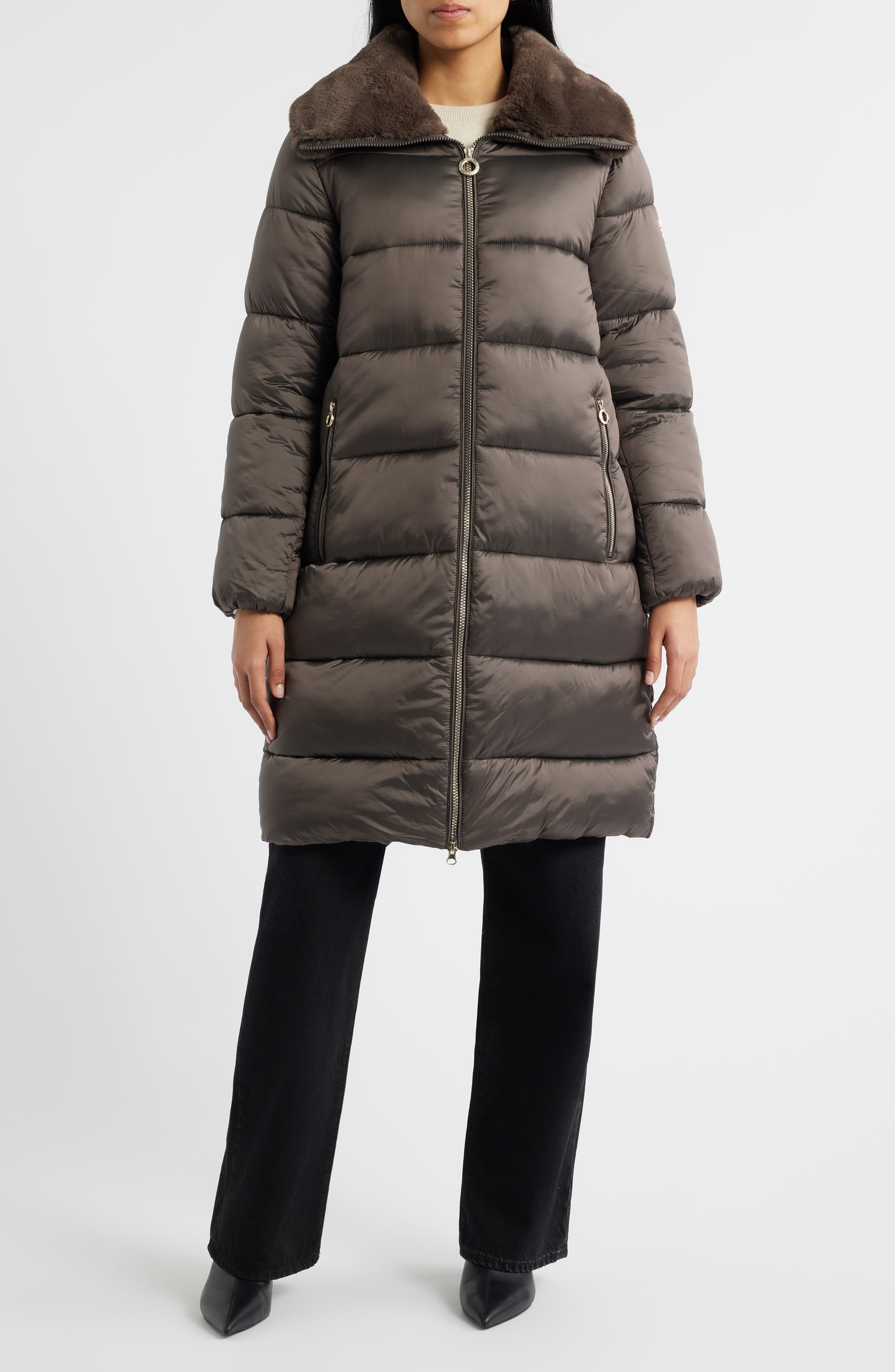 BCBG Missy Nylon Puffer Coat