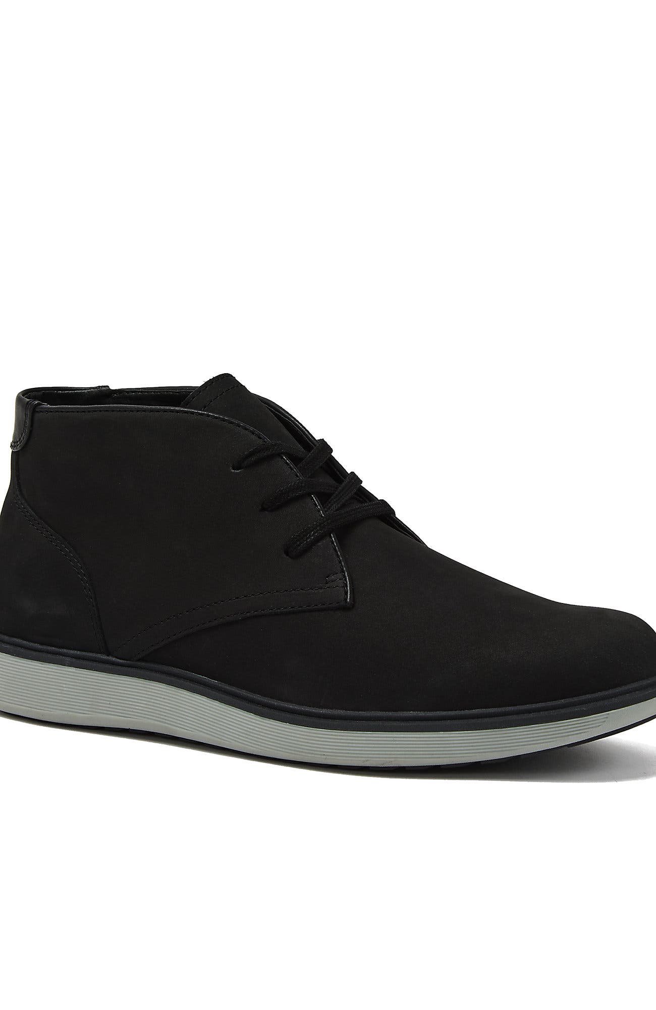 Lands' End Nubuck Chukka Lace Up Boots, Main, color, Black