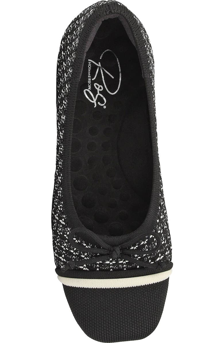 Ros Hommerson Noelle Cap Toe Ballet Flat, Alternate, color, Black Sparkle Knit