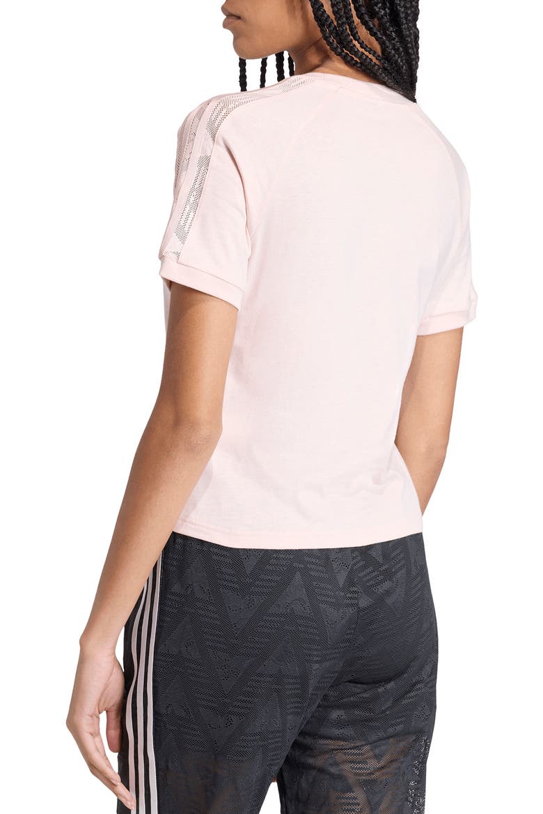 Cali Lace Inset Cotton T-Shirt, Alternate, color, SANDY PINK
