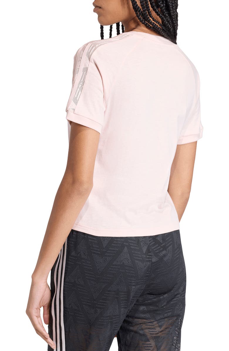 adidas Originals Cali Lace Inset Cotton T-Shirt, Alternate, color, Sandy Pink