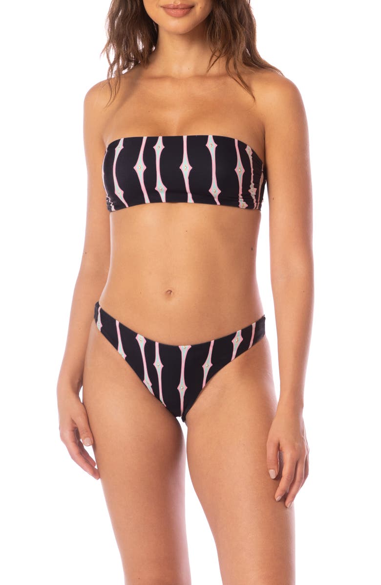Maaji Radiant Diamond Sublimity Reversible Bikini Bottoms, Alternate, color, Black