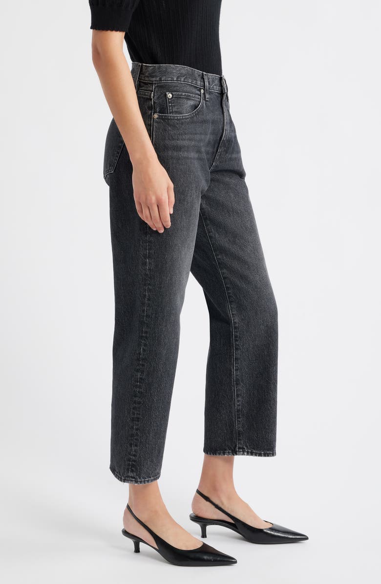 FRAME The Hang High Waist Ankle Straight Leg Jeans, Alternate, color, Fractal