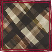 Kinross Cashmere Bias Plaid Print Scarf