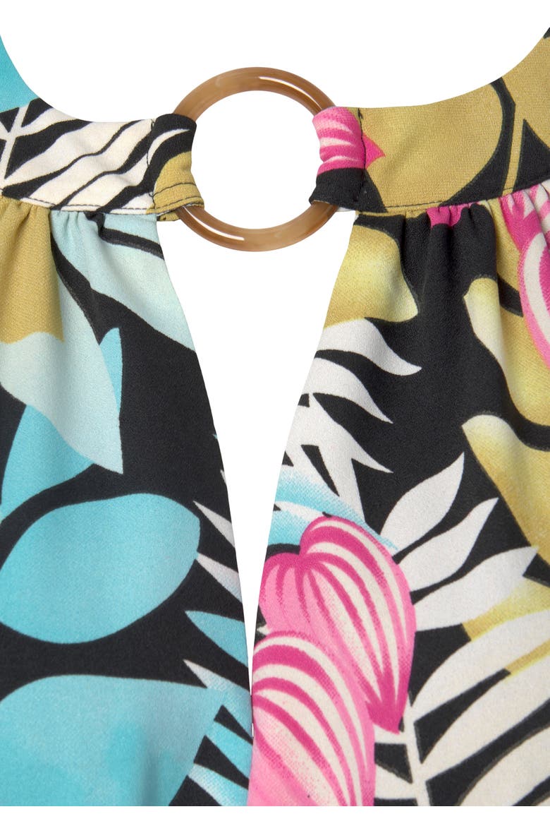 High Low Cutout Dress, Alternate, color, Green Patterned