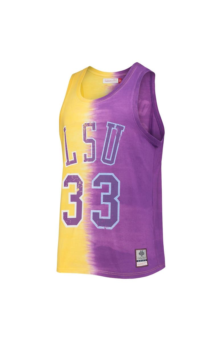 Mitchell & Ness Men's Mitchell & Ness Shaquille O'Neal Purple/Gold LSU Tigers Name & Number Tie-Dye Tank Top, Alternate, color, 
