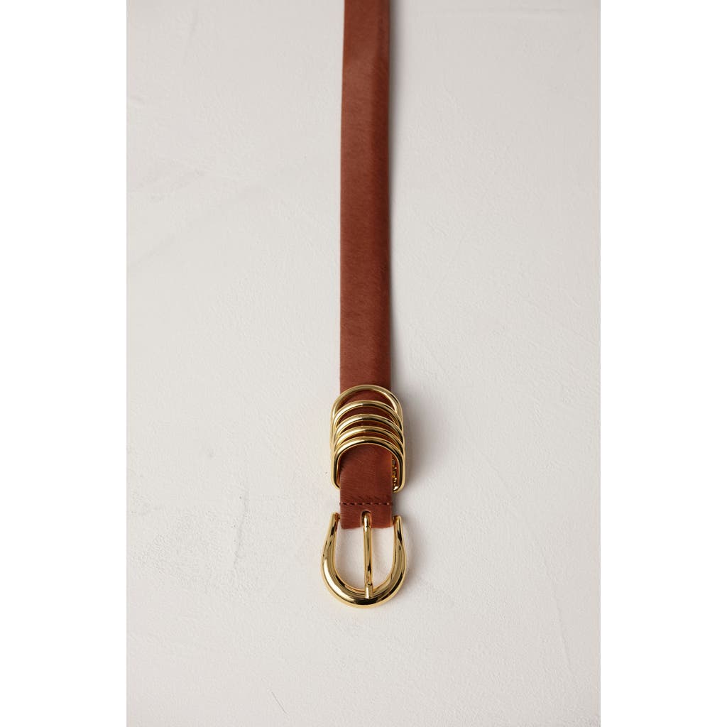 Dehanche Déhanche Hollyhock Leather Belt In Camel Cavallino/gold