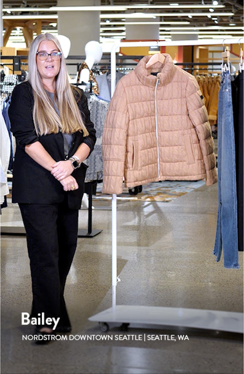 Cable Knit Quilted Puffer Jacket, sales video thumbnail