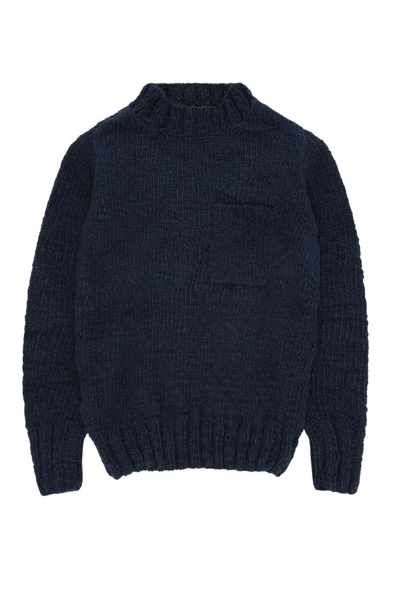 Chamula Merino Wool Pullover, Main, color, Navy Blue