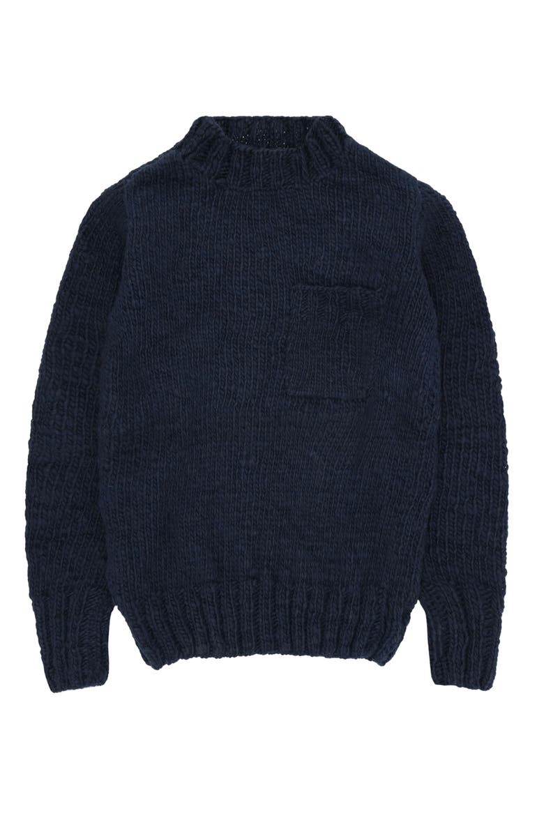 Fortela Chamula Merino Wool Pullover, Main, color, Navy Blue
