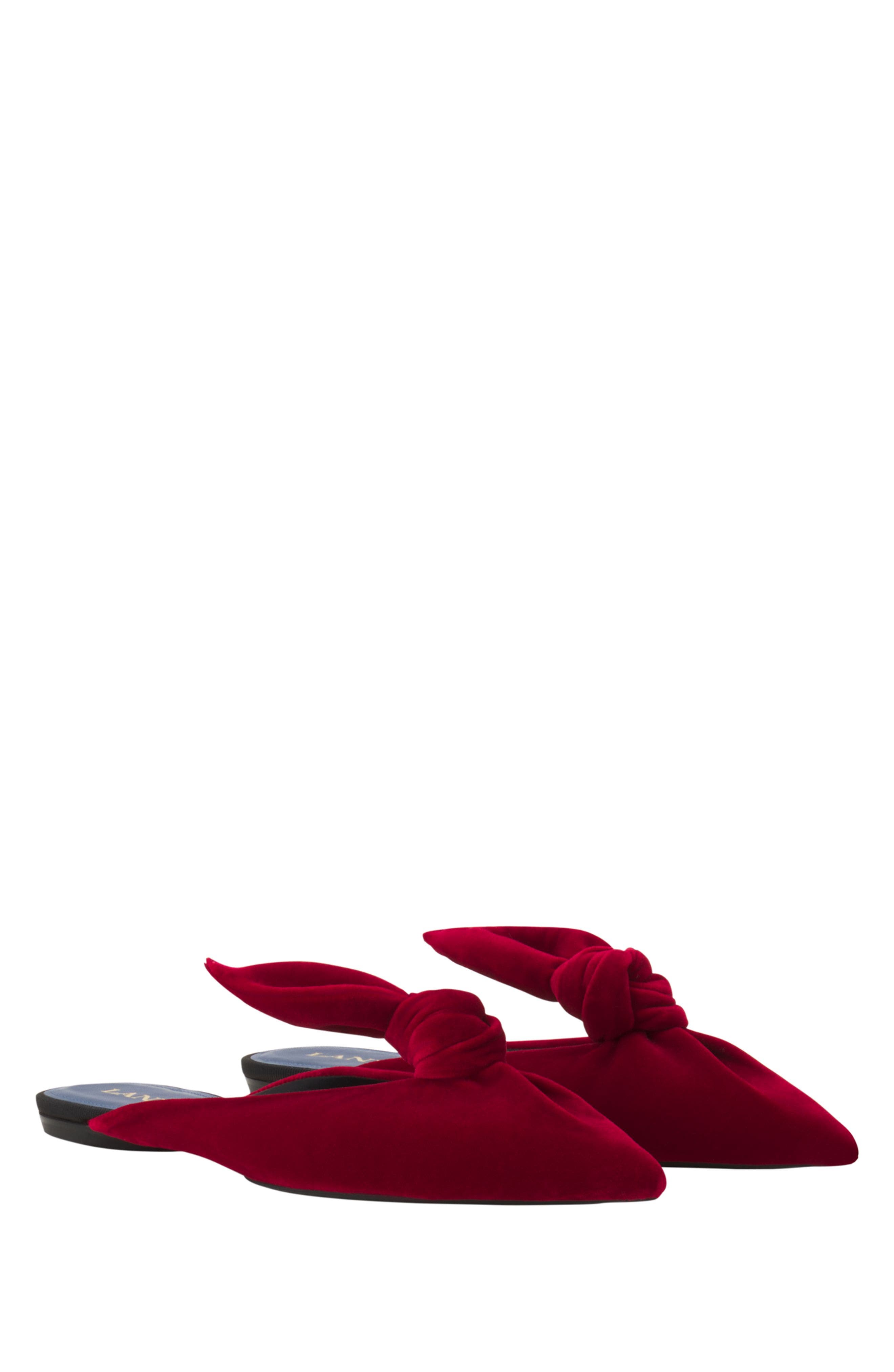 Lanvin Midnight Step Velvet Bow Mule, Alternate, color, 