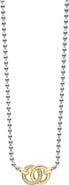 LAGOS Signature Caviar Two-Tone Interlocking Diamond Pendant Necklace