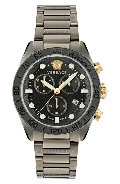 Greca Dome Chronograph Bracelet Watch, 43mm