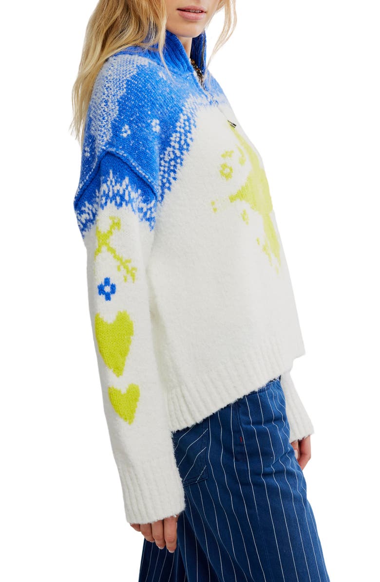 Free People Mythical Half Zip Pullover, Alternate, color, Starbright Combo