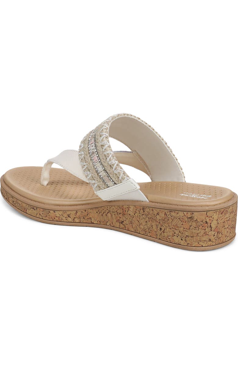 LifeStride Birdie Wedge Flip Flop, Alternate, color, Natural Tan / White Multi