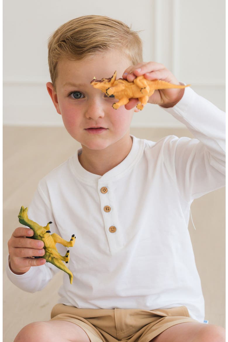 Kids' Cotton Henley, Alternate, color, WHITE