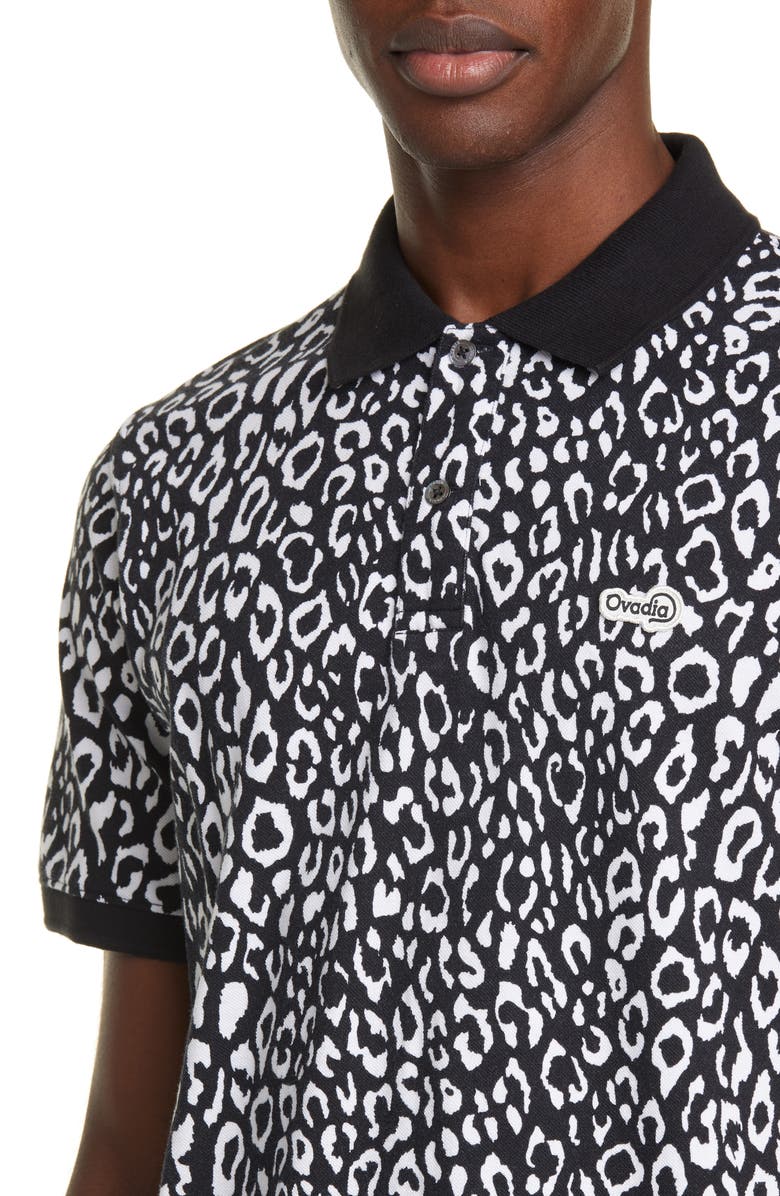 Ovadia Leopard Piqué Polo, Alternate, color,
