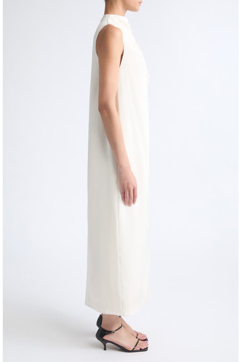 Jackie Fringe Trim Silk Dress, Alternate, color, IVORY