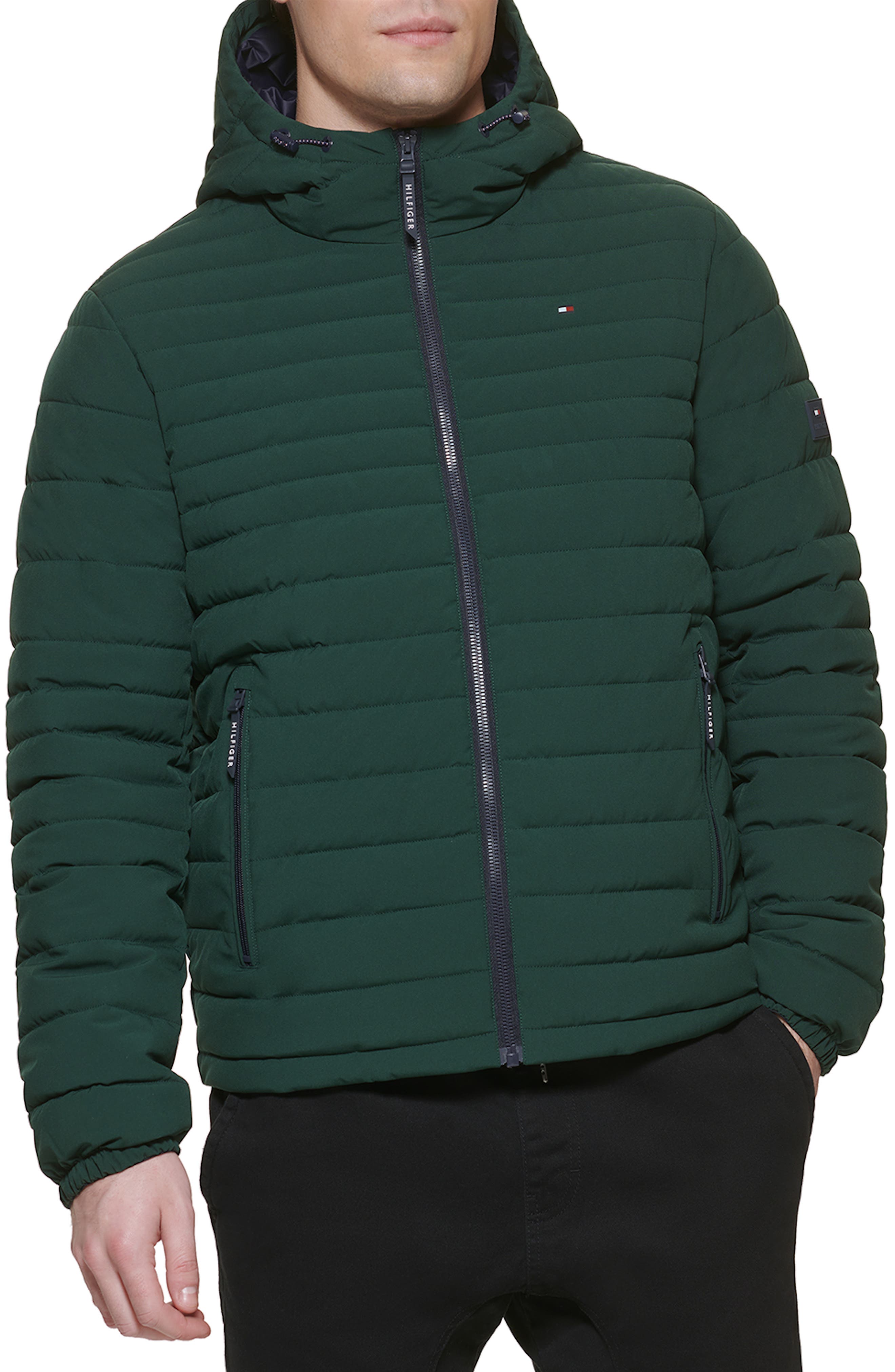 Stretch Quilted Hooded Jacket