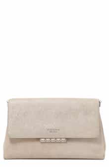 Kate Spade New York grace glitter suede clutch