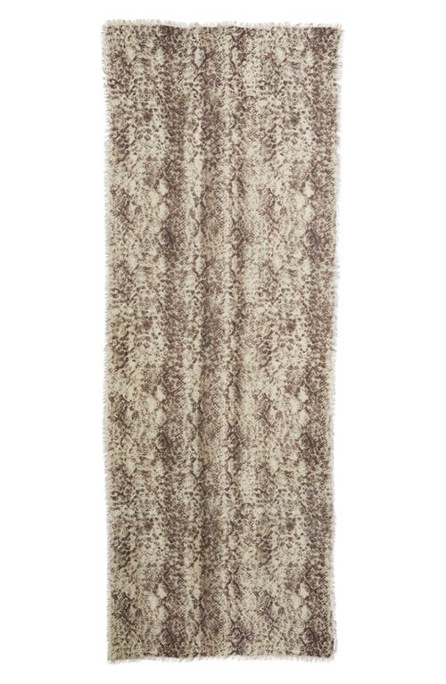 Nordstrom Eyelash Trim Print Cashmere & Silk Wrap In Brown