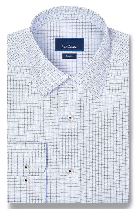 Regular Fit Dobby Check Dress Shirt
