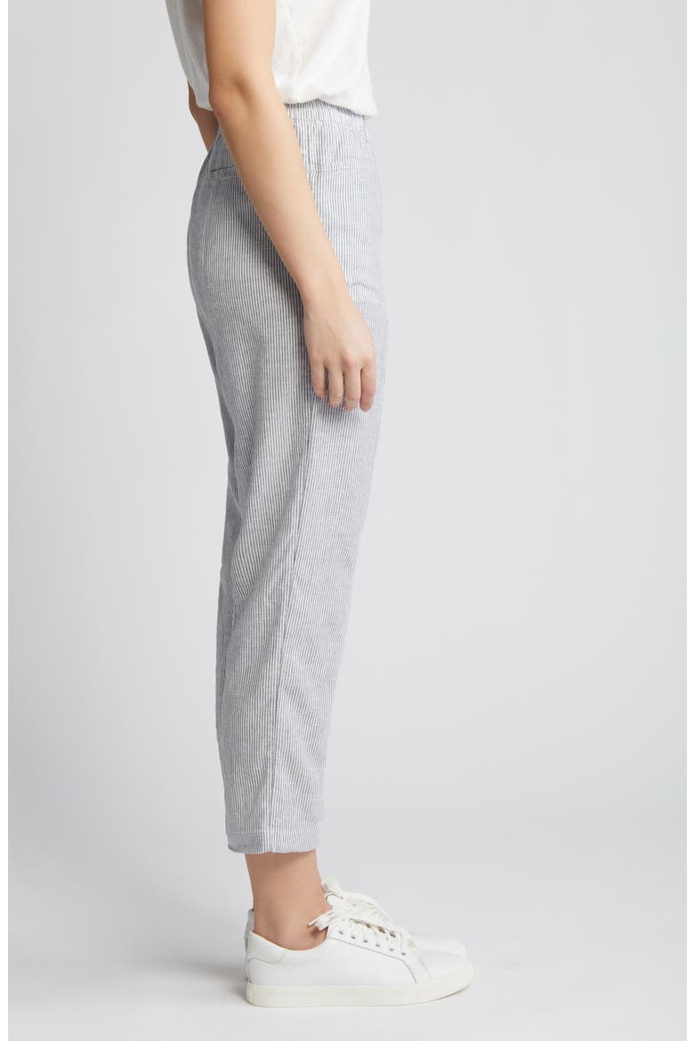 Pull-On Linen Blend Pants, Alternate, color, BLUE VINTAGE- WHITE LEAH STP