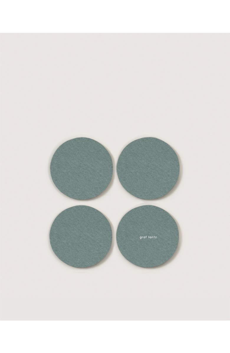 Graf Lantz Bierfilzl Merino Wool Round Coaster Solid 4 Pack, Main, color, Spruce