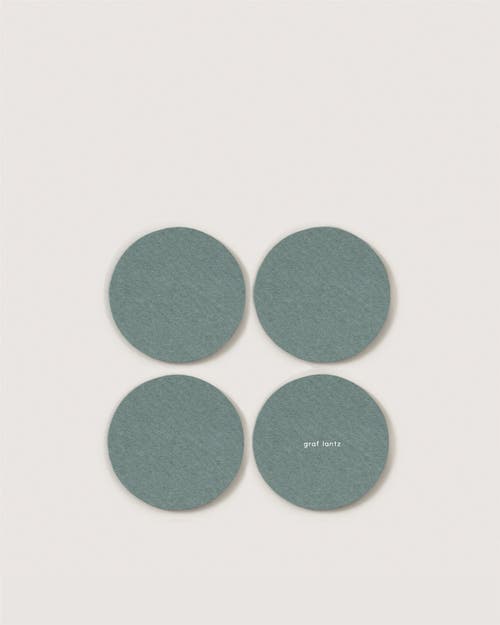 Graf & Lantz Graf Lantz Bierfilzl Merino Wool Round Coaster Solid 4 Pack In Green